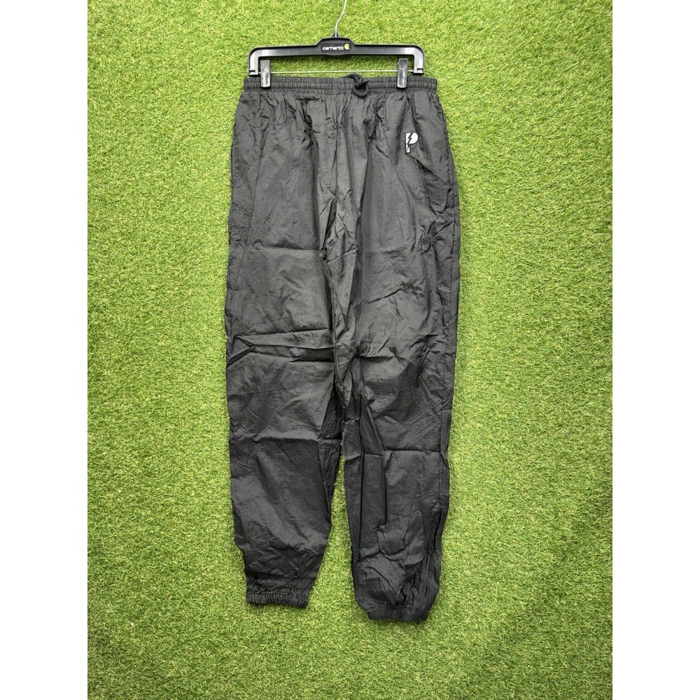 Vintage Pro Player Pants Mens Large Black 90s Nylon Parachute Track Lined NBA